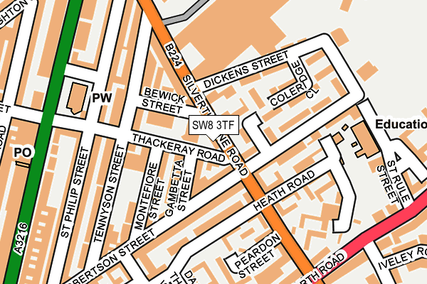 SW8 3TF map - OS OpenMap – Local (Ordnance Survey)