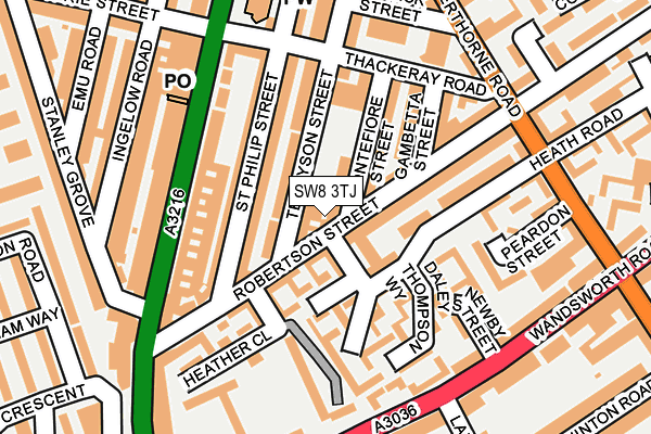 SW8 3TJ map - OS OpenMap – Local (Ordnance Survey)