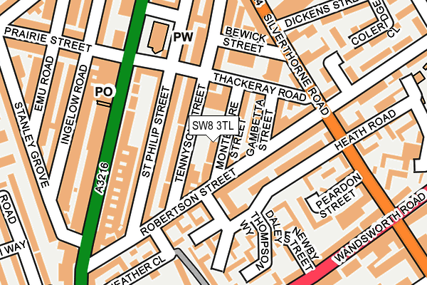SW8 3TL map - OS OpenMap – Local (Ordnance Survey)