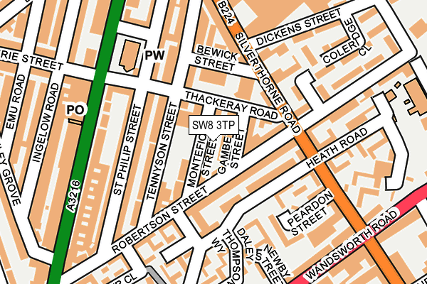 SW8 3TP map - OS OpenMap – Local (Ordnance Survey)