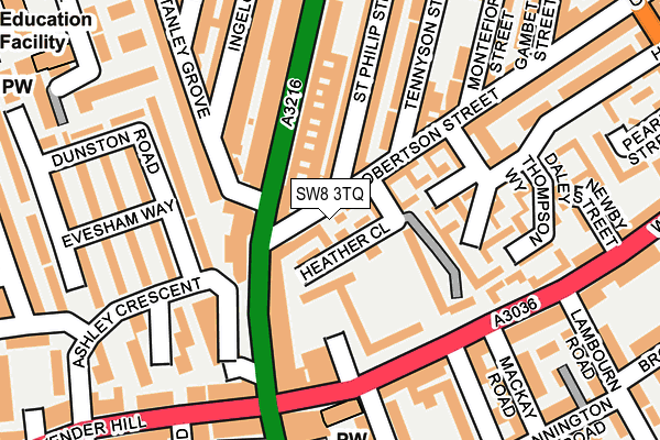 SW8 3TQ map - OS OpenMap – Local (Ordnance Survey)