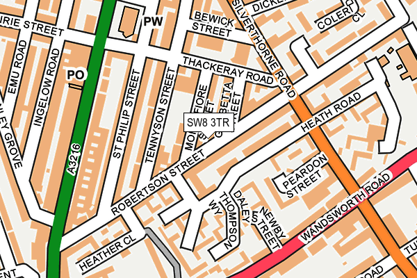 SW8 3TR map - OS OpenMap – Local (Ordnance Survey)
