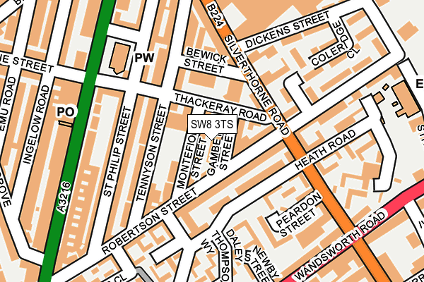 SW8 3TS map - OS OpenMap – Local (Ordnance Survey)