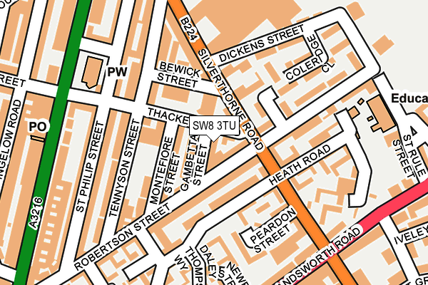 SW8 3TU map - OS OpenMap – Local (Ordnance Survey)
