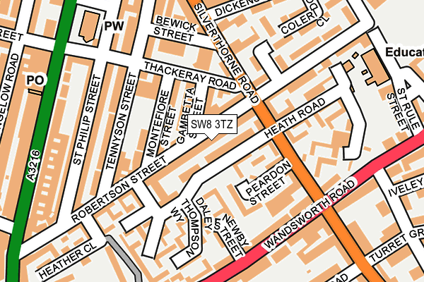 SW8 3TZ map - OS OpenMap – Local (Ordnance Survey)