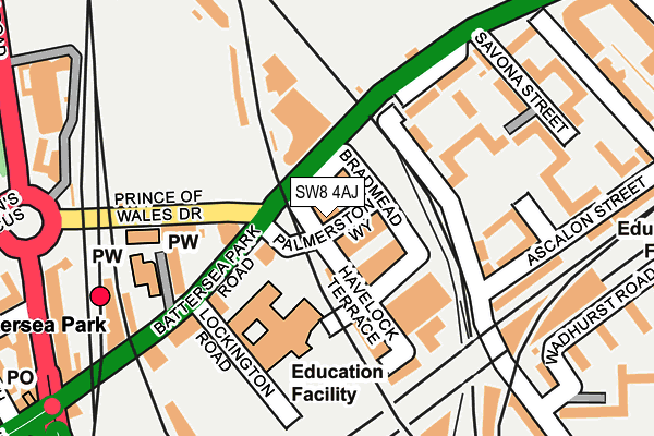 SW8 4AJ map - OS OpenMap – Local (Ordnance Survey)