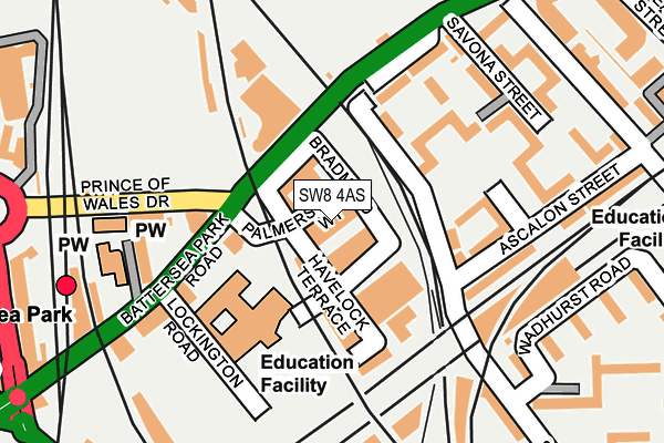 SW8 4AS map - OS OpenMap – Local (Ordnance Survey)