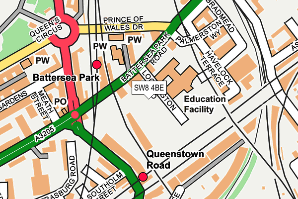 SW8 4BE map - OS OpenMap – Local (Ordnance Survey)