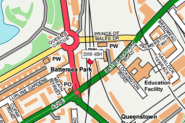 SW8 4BH map - OS OpenMap – Local (Ordnance Survey)