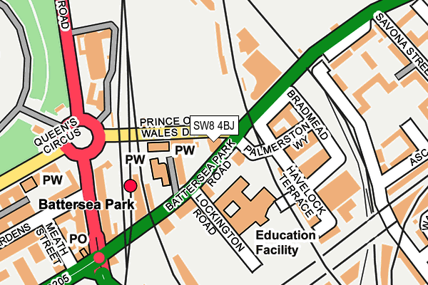 SW8 4BJ map - OS OpenMap – Local (Ordnance Survey)