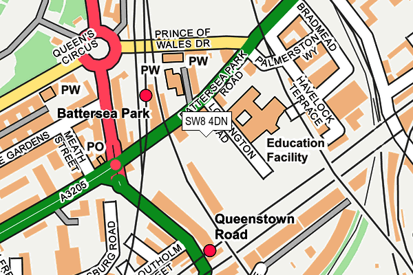 SW8 4DN map - OS OpenMap – Local (Ordnance Survey)