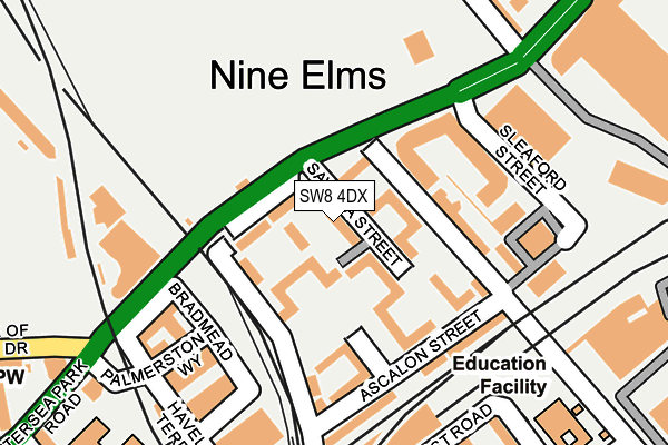 SW8 4DX map - OS OpenMap – Local (Ordnance Survey)