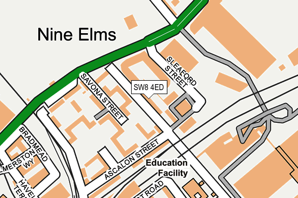 SW8 4ED map - OS OpenMap – Local (Ordnance Survey)