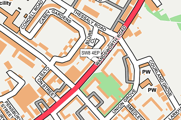 SW8 4EP map - OS OpenMap – Local (Ordnance Survey)