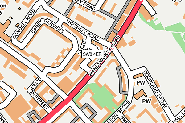 SW8 4ER map - OS OpenMap – Local (Ordnance Survey)