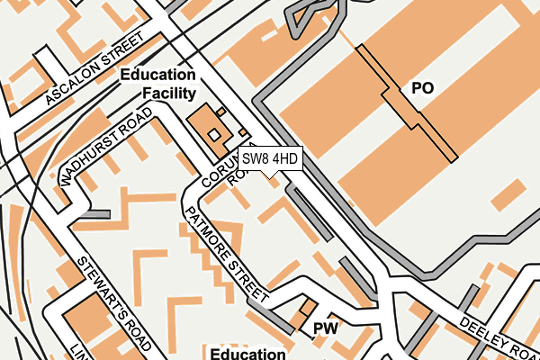 SW8 4HD map - OS OpenMap – Local (Ordnance Survey)