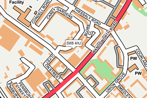 SW8 4HJ map - OS OpenMap – Local (Ordnance Survey)