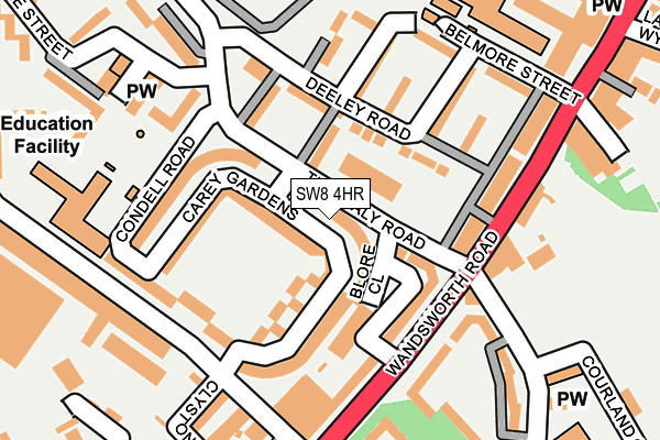 SW8 4HR map - OS OpenMap – Local (Ordnance Survey)