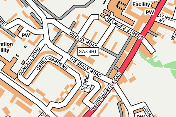 SW8 4HT map - OS OpenMap – Local (Ordnance Survey)