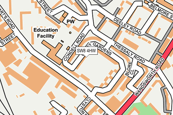 SW8 4HW map - OS OpenMap – Local (Ordnance Survey)
