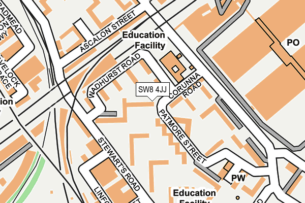 SW8 4JJ map - OS OpenMap – Local (Ordnance Survey)
