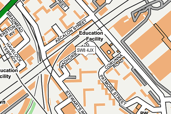 SW8 4JX map - OS OpenMap – Local (Ordnance Survey)