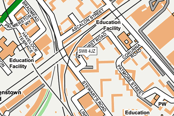 SW8 4JZ map - OS OpenMap – Local (Ordnance Survey)