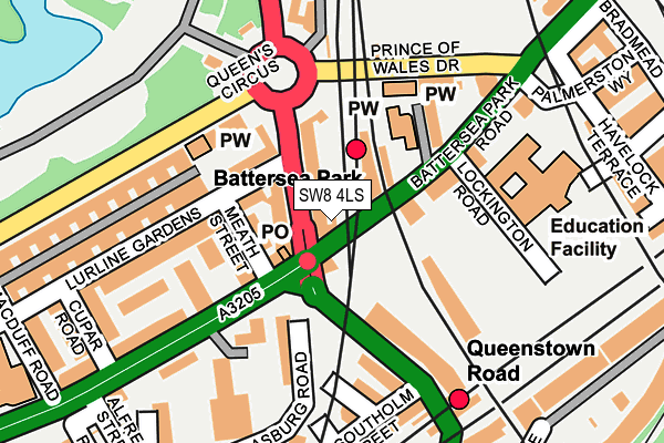 SW8 4LS map - OS OpenMap – Local (Ordnance Survey)