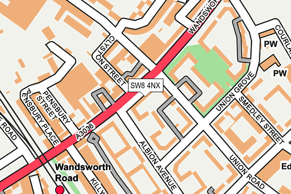 SW8 4NX map - OS OpenMap – Local (Ordnance Survey)