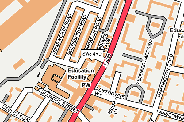 SW8 4RD map - OS OpenMap – Local (Ordnance Survey)