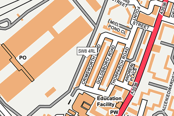 SW8 4RL map - OS OpenMap – Local (Ordnance Survey)