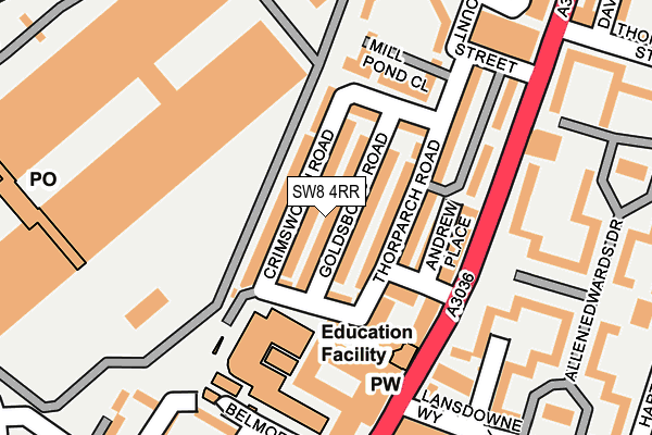 SW8 4RR map - OS OpenMap – Local (Ordnance Survey)