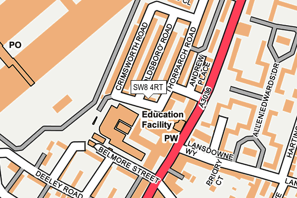 SW8 4RT map - OS OpenMap – Local (Ordnance Survey)