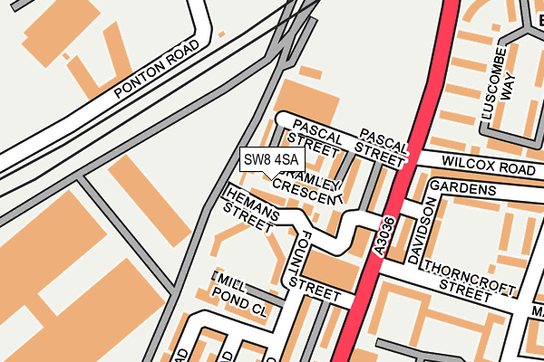 SW8 4SA map - OS OpenMap – Local (Ordnance Survey)