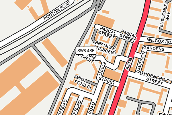 SW8 4SF map - OS OpenMap – Local (Ordnance Survey)