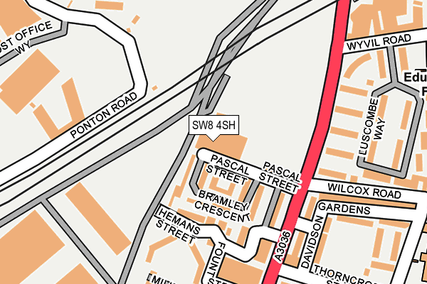 SW8 4SH map - OS OpenMap – Local (Ordnance Survey)