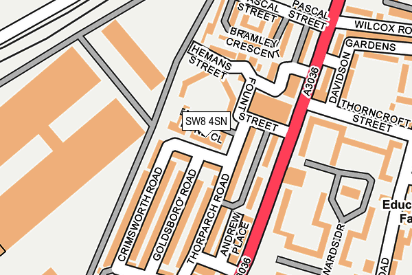 SW8 4SN map - OS OpenMap – Local (Ordnance Survey)