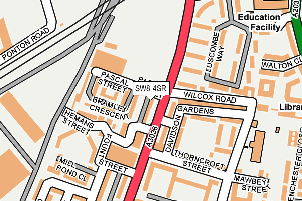 SW8 4SR map - OS OpenMap – Local (Ordnance Survey)
