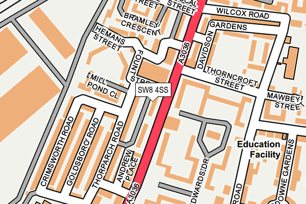 SW8 4SS map - OS OpenMap – Local (Ordnance Survey)