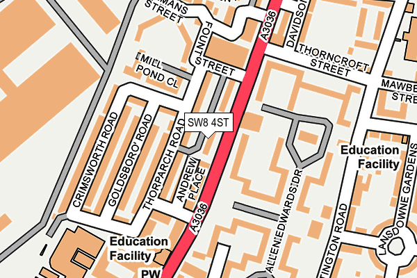 SW8 4ST map - OS OpenMap – Local (Ordnance Survey)