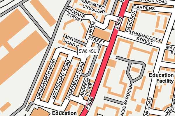 SW8 4SU map - OS OpenMap – Local (Ordnance Survey)
