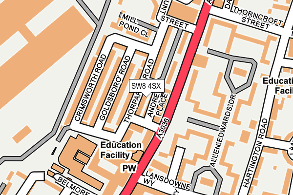 SW8 4SX map - OS OpenMap – Local (Ordnance Survey)