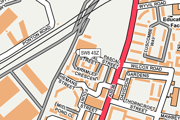 SW8 4SZ map - OS OpenMap – Local (Ordnance Survey)