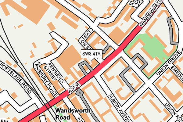 SW8 4TA map - OS OpenMap – Local (Ordnance Survey)