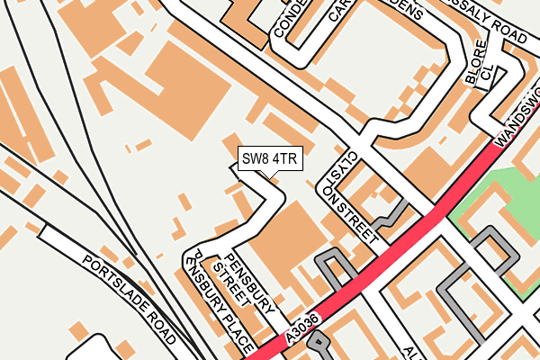 SW8 4TR map - OS OpenMap – Local (Ordnance Survey)