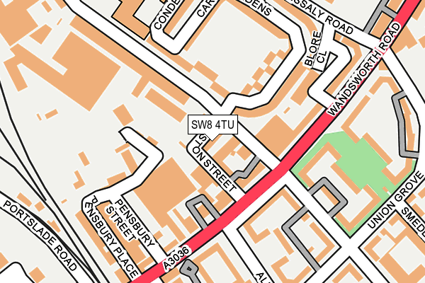 SW8 4TU map - OS OpenMap – Local (Ordnance Survey)