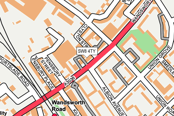 SW8 4TY map - OS OpenMap – Local (Ordnance Survey)