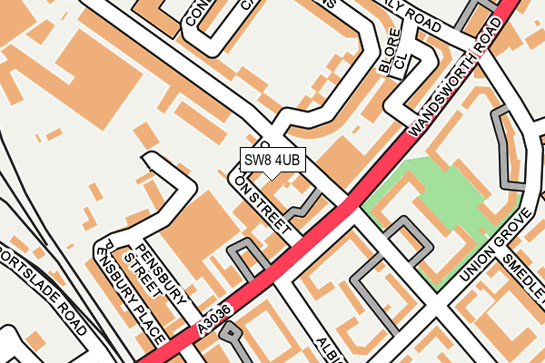SW8 4UB map - OS OpenMap – Local (Ordnance Survey)