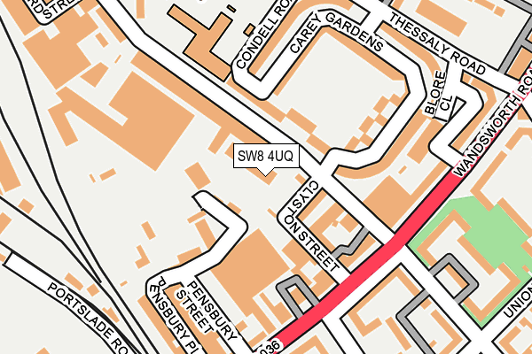 SW8 4UQ map - OS OpenMap – Local (Ordnance Survey)