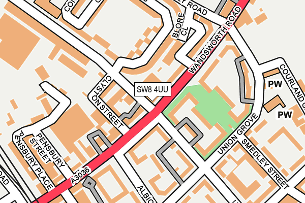 SW8 4UU map - OS OpenMap – Local (Ordnance Survey)